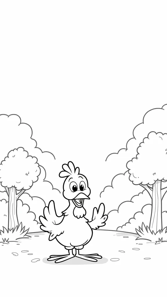 Page de poulet petite coloriage